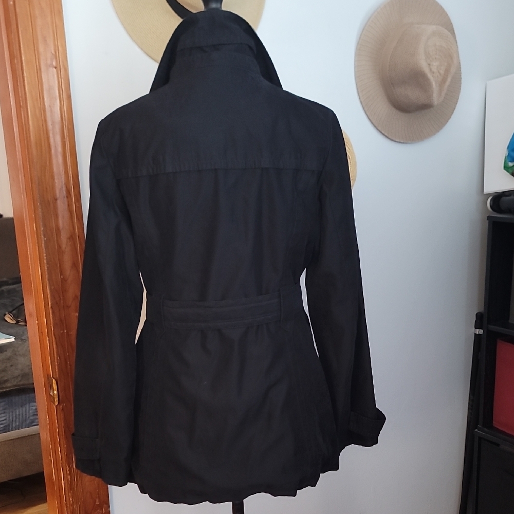 Jones New York Black Trench Coat with Belt - Picture 8 of 14